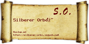 Silberer Orbó névjegykártya